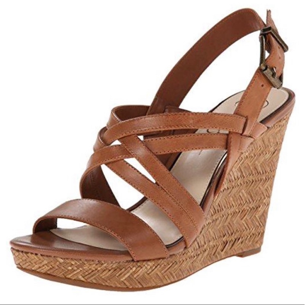 Jessica Simpson tan/brown wedges size 7